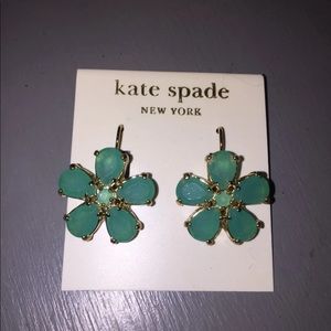Kate spade floral earrings green